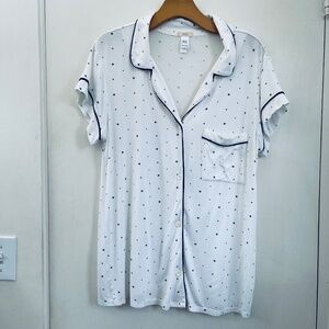 Eberjey Star Button Up Short Sleeve Pijama Top
